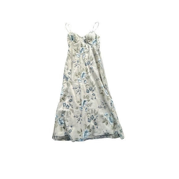 Jenny Yoo Juliana Enchanted Floral Embroidery Blue Agate Dress Formal Gown Sz 8 - Picture 3 of 10